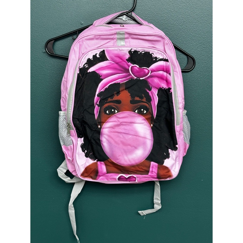 Princess Melinia Pink Back Pack Double Straps Nylon Canvas Print Large
